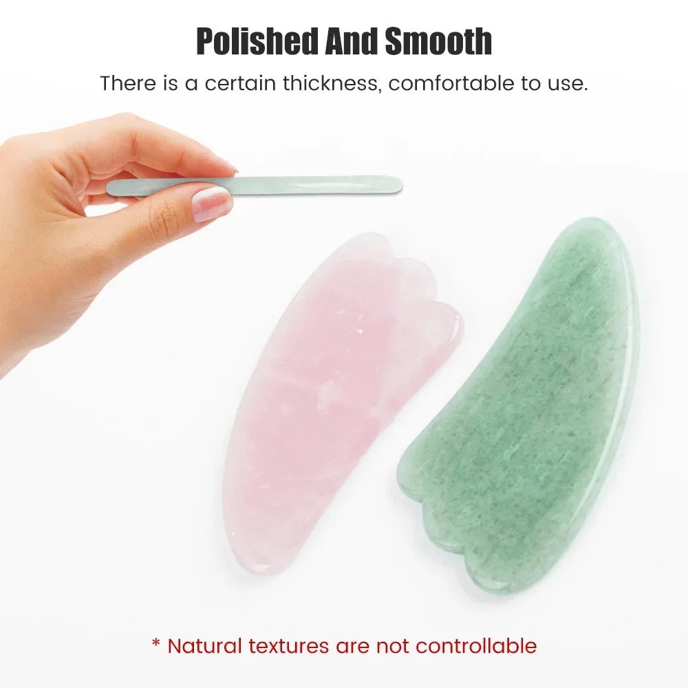 Gua Sha Tool Rose Quartz - Натуральный нефритовый камень, массажная доска Гуа