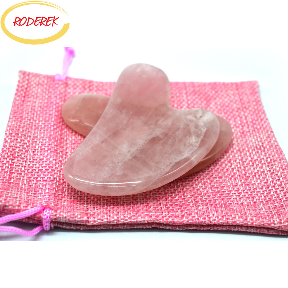 Gua Sha Tool Rose Quartz - Массажер для тела Jade Guasha, натуральный