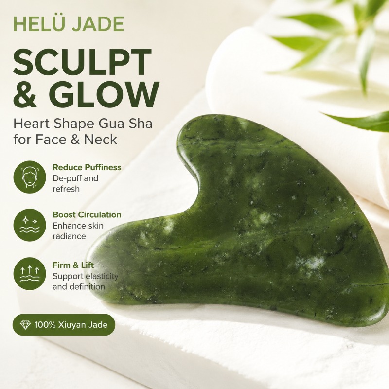 Gua Sha Tool Rose Quartz - Натуральная нефритовая доска Гуаша для массажа