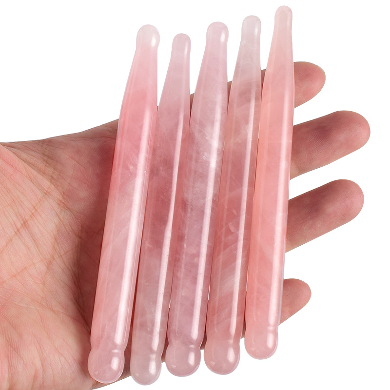 Gua Sha Tool Rose Quartz - Ручка для массажа глаз, натуральный розовый