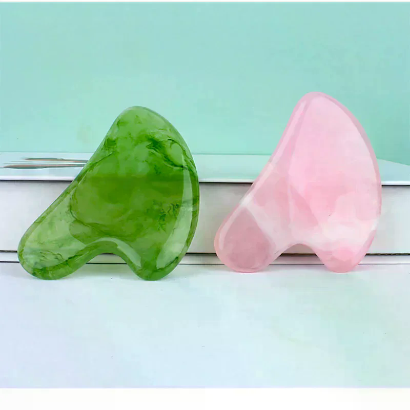 Gua Sha Tool Rose Quartz - Натуральный нефритовый скребок Гуаша из розового
