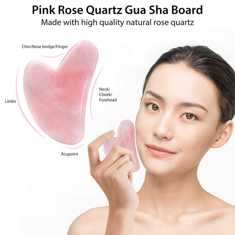 Натуральный розовый кварц, Неф – обзор и цена Gua Sha Tool Rose Quartz