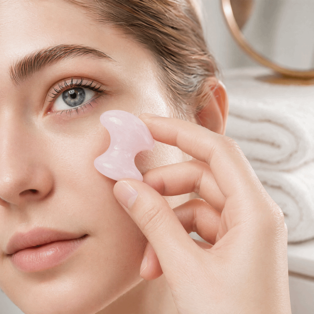 Кристаллический массажный каме – обзор и цена Gua Sha Tool Rose Quartz