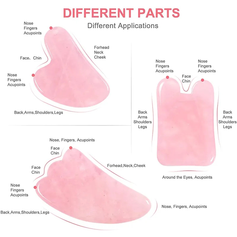 Розовый кварц Гуа Ша, натураль – обзор и цена Gua Sha Tool Rose Quartz
